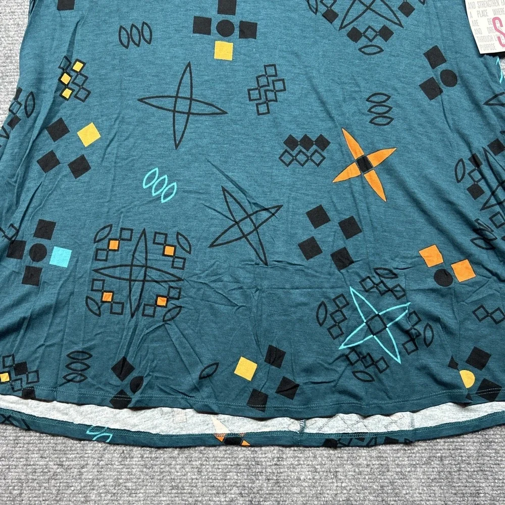 LulaRoe Perfect T-Shirt Womens S Multicolor Geometric Round Neck Short Sleeve - Picture 2 of 9